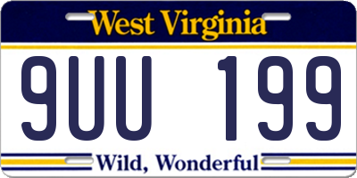 WV license plate 9UU199