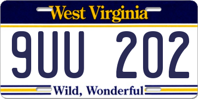 WV license plate 9UU202