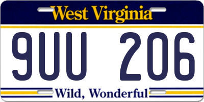 WV license plate 9UU206