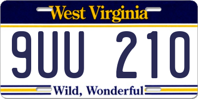 WV license plate 9UU210
