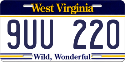 WV license plate 9UU220