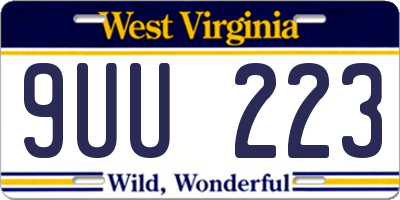WV license plate 9UU223