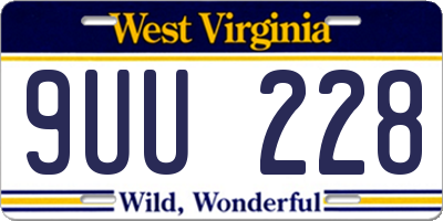 WV license plate 9UU228