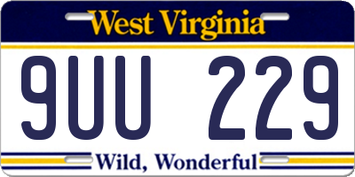 WV license plate 9UU229