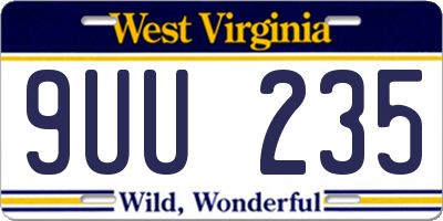 WV license plate 9UU235