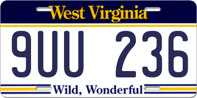 WV license plate 9UU236