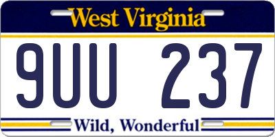 WV license plate 9UU237