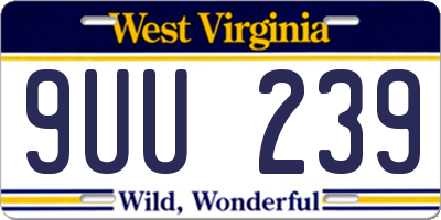 WV license plate 9UU239