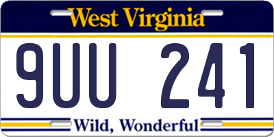 WV license plate 9UU241
