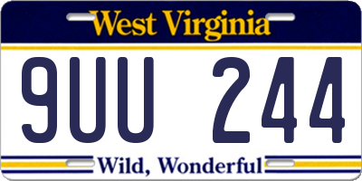 WV license plate 9UU244