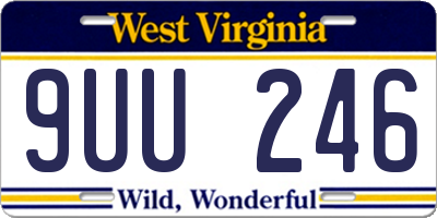 WV license plate 9UU246