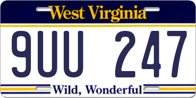 WV license plate 9UU247