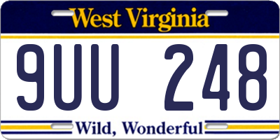 WV license plate 9UU248
