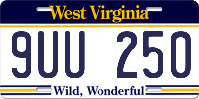 WV license plate 9UU250
