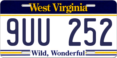 WV license plate 9UU252