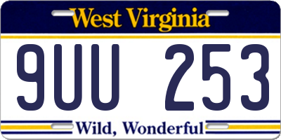 WV license plate 9UU253