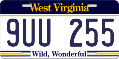 WV license plate 9UU255
