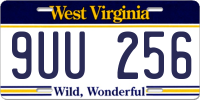 WV license plate 9UU256