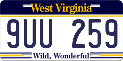 WV license plate 9UU259