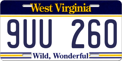 WV license plate 9UU260