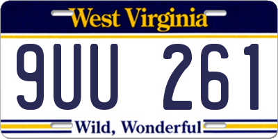 WV license plate 9UU261