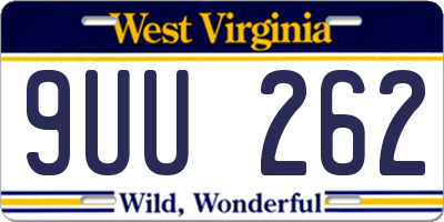 WV license plate 9UU262