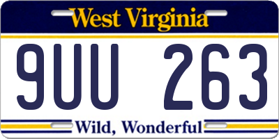 WV license plate 9UU263