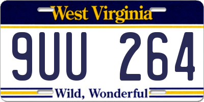 WV license plate 9UU264