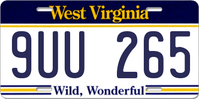 WV license plate 9UU265