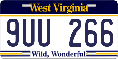 WV license plate 9UU266