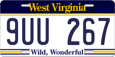 WV license plate 9UU267