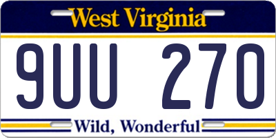 WV license plate 9UU270