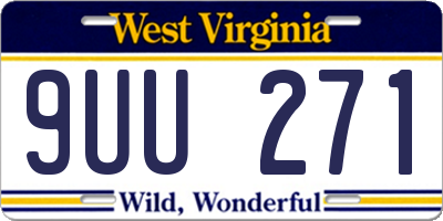 WV license plate 9UU271