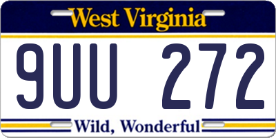 WV license plate 9UU272