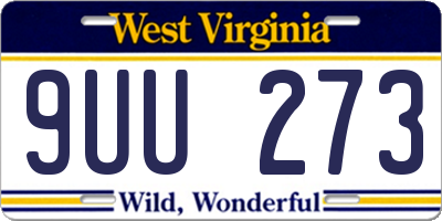WV license plate 9UU273