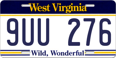 WV license plate 9UU276
