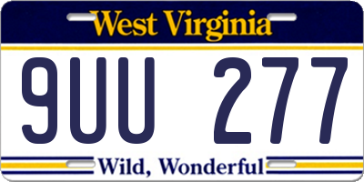 WV license plate 9UU277