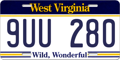 WV license plate 9UU280