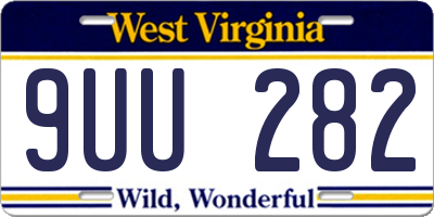WV license plate 9UU282