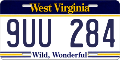 WV license plate 9UU284