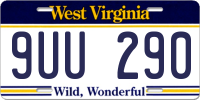 WV license plate 9UU290