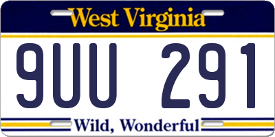 WV license plate 9UU291