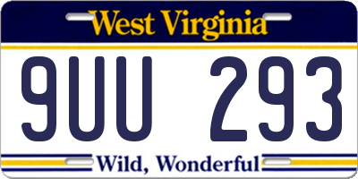 WV license plate 9UU293