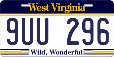 WV license plate 9UU296