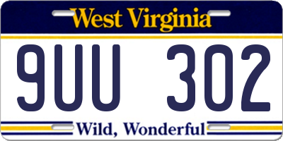WV license plate 9UU302