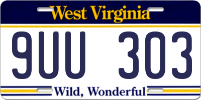 WV license plate 9UU303