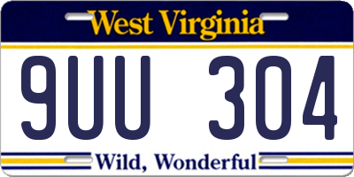 WV license plate 9UU304