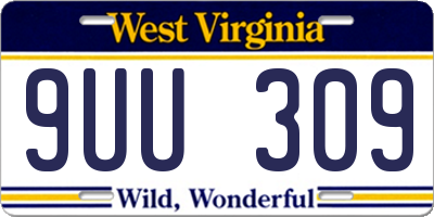 WV license plate 9UU309