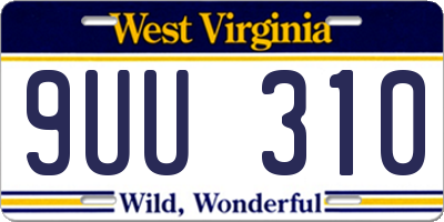 WV license plate 9UU310