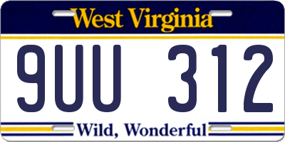 WV license plate 9UU312